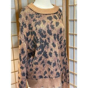 Aerie XXS Animal Print Oversized Knit Sweater